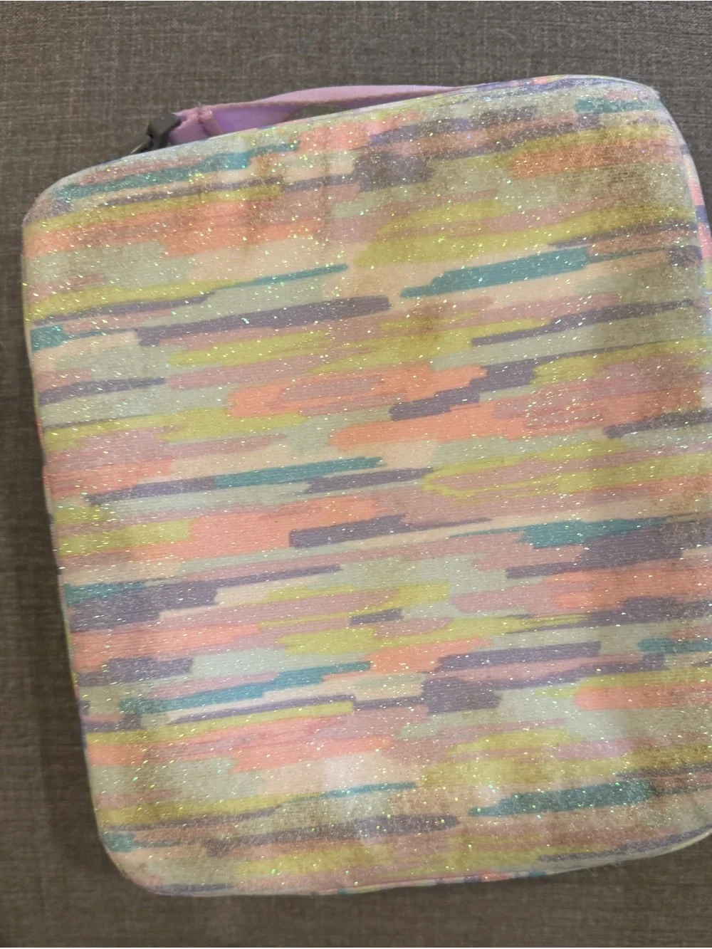 Lands' End Pastel Stripe Kids Backpack & Lunch Bag - Pink, Blue, Yellow, Green